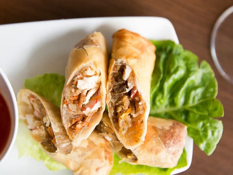 ”Stegte forårsruller” Kylling el. Vegetar (3 stk.)